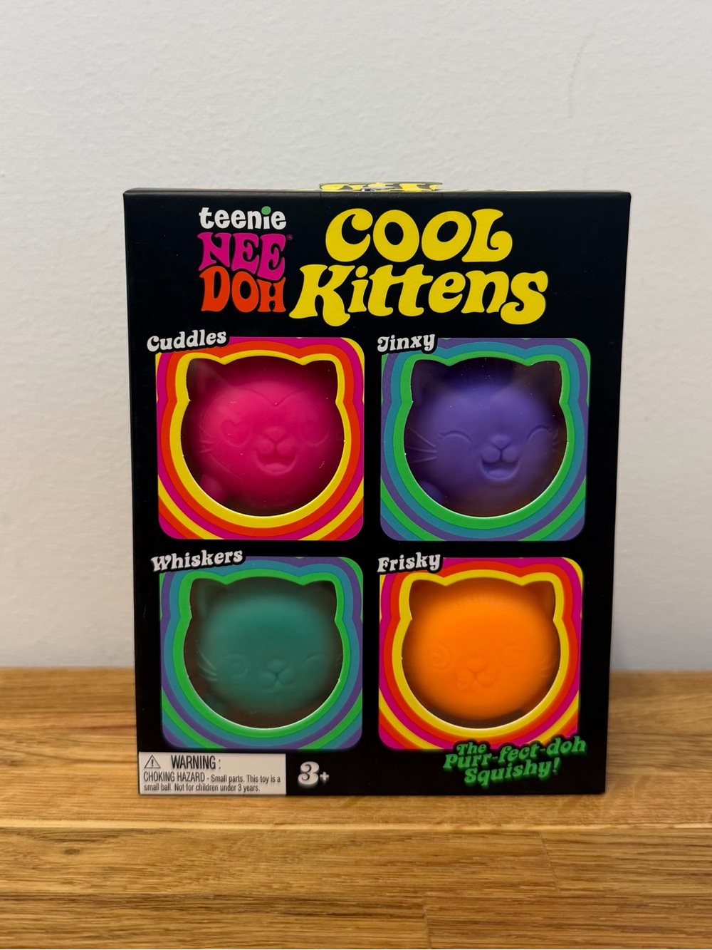 NeeDoh Teenie Cool Kittens 4 Pack Squishy Squeezy Sensory Toy Fidget